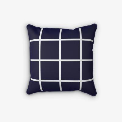 John Lewis John Lewis & Partners Window Pane Check Print Garden Cushion, 43 x 43cm