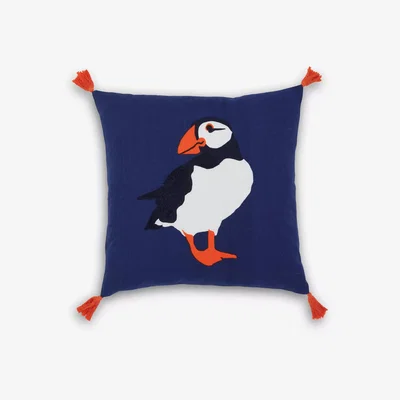 John Lewis Joules Puffin Cushion, Navy