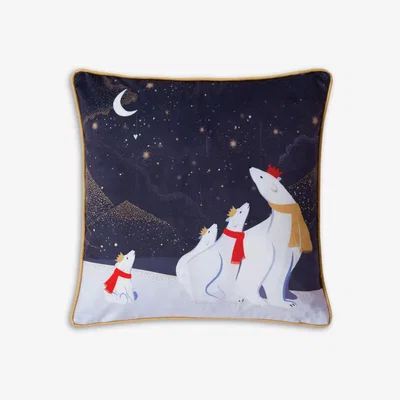 John Lewis Sara Miller Polar Bear Family Cushion, Multi