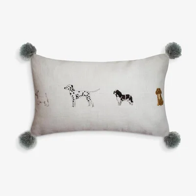 John Lewis Sophie Allport Fetch Cushion, White