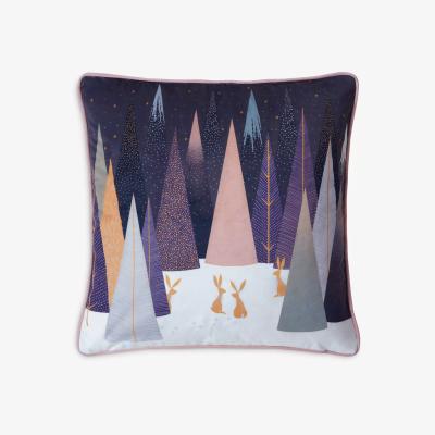 John Lewis Sara Miller Snow Hares Cushion, Midnight