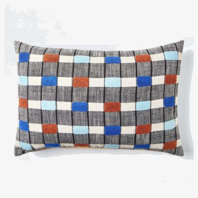 John Lewis John Lewis Grid Check Cushion, Cobalt