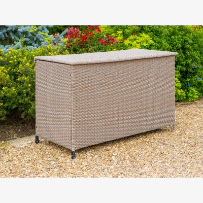 John Lewis LG Outdoor Bergen Cushion Storage Box, Natural/Sandy Grey