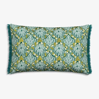 John Lewis V&A Botanical Harmony Cushion, Blue Teal