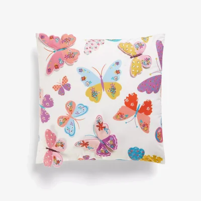 John Lewis little home at John Lewis Butterflies 3D Cushion, Multi