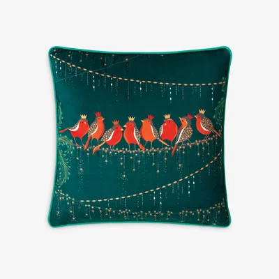 John Lewis Sara Miller Row of Robins Cushion, Multi