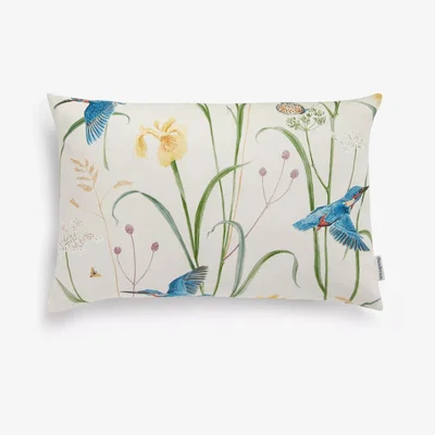 John Lewis Sanderson National Trust Kingfisher Cushion, Azure / Linen