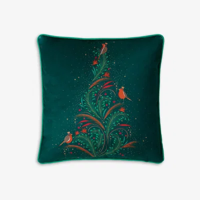 John Lewis Sara Miller Tree with Robins Cushion, Green