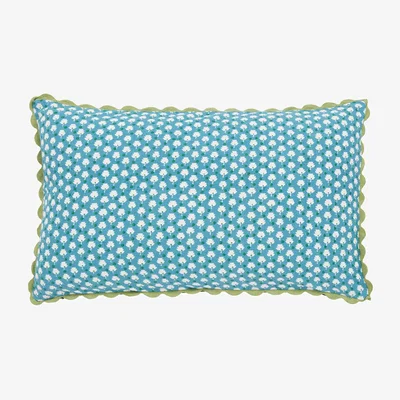 John Lewis Land & Shore Bramble Cushion, Blue