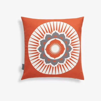 John Lewis Mini Moderns Darjeeling Cushion, Harvest Orange