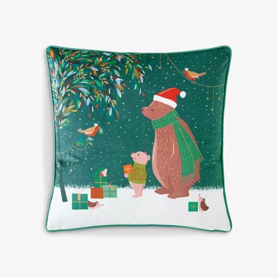 John Lewis Sara Miller Woodland Tales Cushion, Bear and Robin
