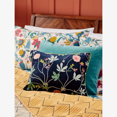 John Lewis John Lewis Woodland Sorrel Velvet Cushion, Multi