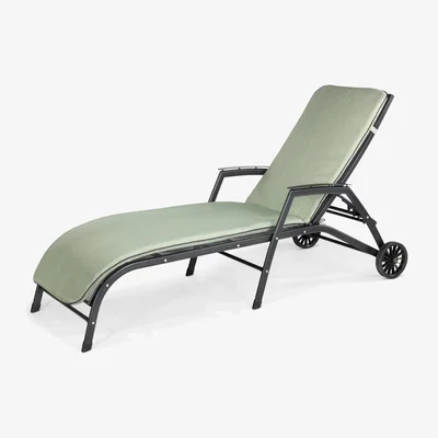 John Lewis John Lewis Henley by KETTLER Sunlounger & Cushion Set, Iron Grey/Sage