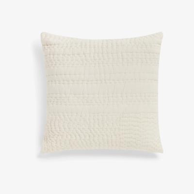 John Lewis Mother of Pearl Organic Cotton Stitched Cushion, Ivory