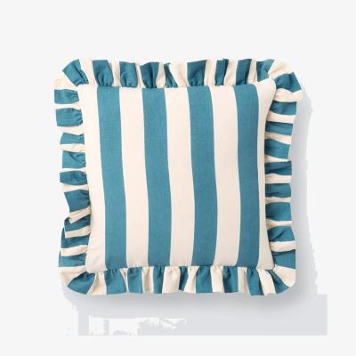 John Lewis John Lewis Block Stripe Frilled Cushion