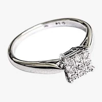 John Lewis Pre-loved L & T Heirlooms 9ct Yellow Gold Square Cushion Diamond Ring