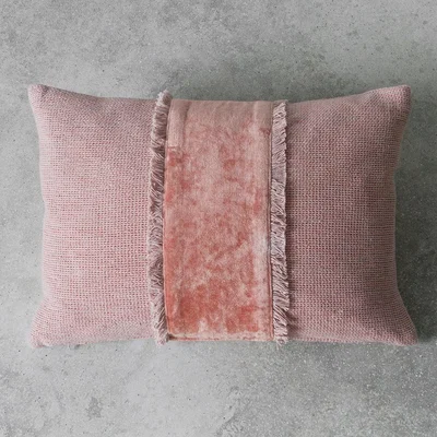 Knees Ariel Embellished Fringe Cushion - Blush