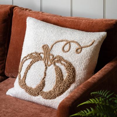 Knees Embroided Pumpkin Cushion