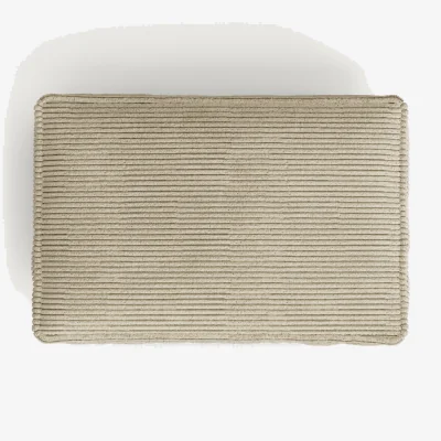 Kave Home Blok fire-retardant cushion in thick ecru corduroy 40 x 60cm FR