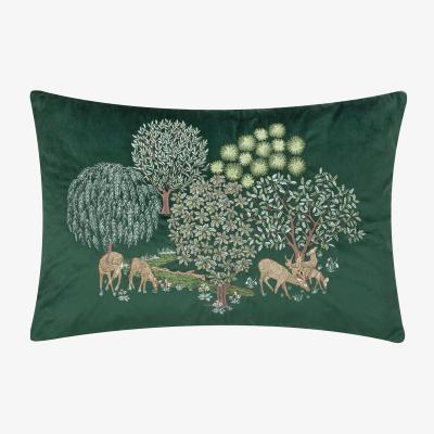 La Redoute The Brook Embroidered Velvet Braided Feather Filled Cushion