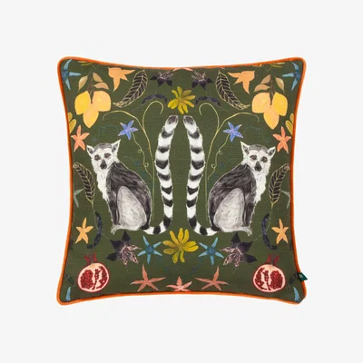 La Redoute Lemurs Piped Velvet Cushion
