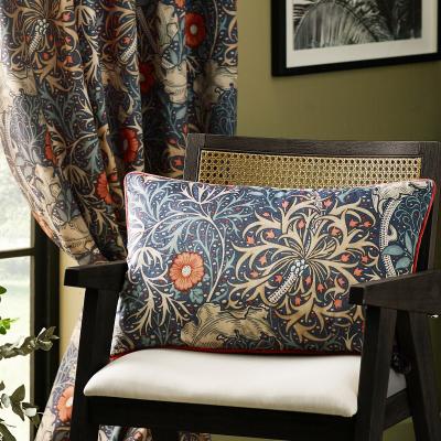 La Redoute Seaweed Matt Velvet Piped Feather Filled Cushion
