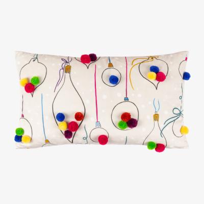 La Redoute Festive-Val Baubles Pom-Pom Cushion