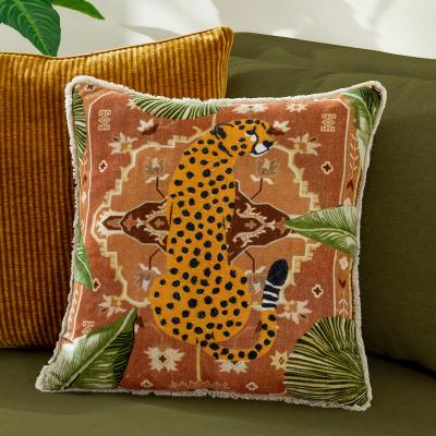 La Redoute Kilim Cheetah Printed Velvet Cushion