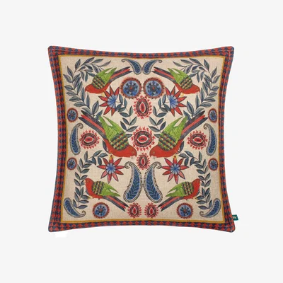 La Redoute Mirrored Parrots Tropical Cushion
