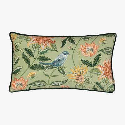 La Redoute Chatsworth Aviary Velvet Piped Filled Cushion 30x50cm