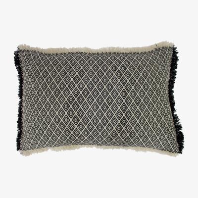 La Redoute Monochrome Fringed Filled Cushion 40x60cm