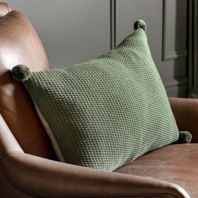 La Redoute Moss Stitch Pom Pom Filled Cushion