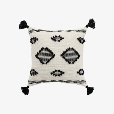 La Redoute Natural and Black Geometric Filled Cushion