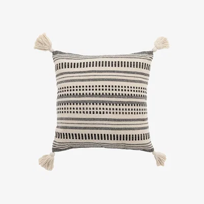 La Redoute Natural and Black Patterned Filled Cushion