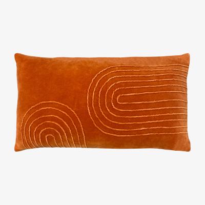 La Redoute Mangata Pleated Velvet Rectangular Filled Cushion 30x60cm