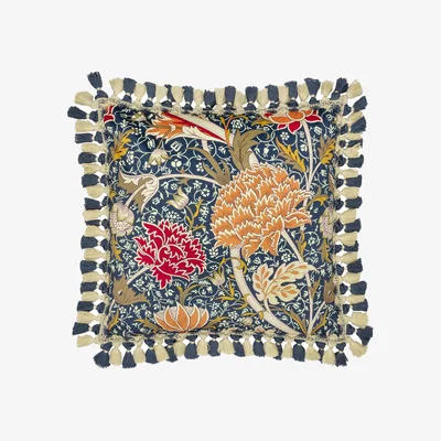 La Redoute Cray Floral Chenille Piped Feather Filled Cushion