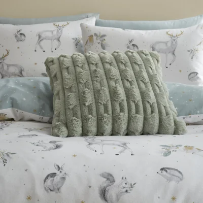 La Redoute Carved Faux Fur Filled Cushion - Neutral Tones
