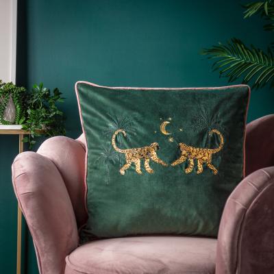 La Redoute Dusk Leopard Embroidered Cushion