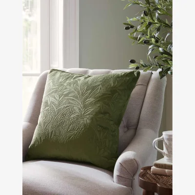 Marks & Spencer Laura Ashley Velvet Barley Embossed Cushion Green