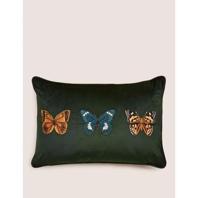 Marks & Spencer M&S Trio Butterfly Cushion - Green Mix, Green Mix