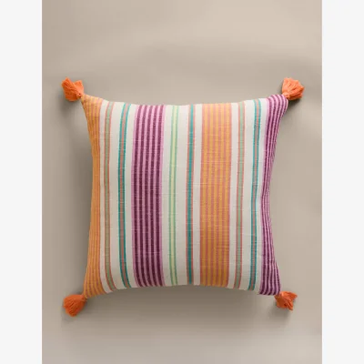 Marks & Spencer M&S Pure Cotton Woven Striped Outdoor Cushion Pink Mix
