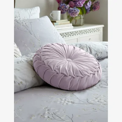 Marks & Spencer Laura Ashley Rosanna Velvet Round Pleated Cushion Light Purple