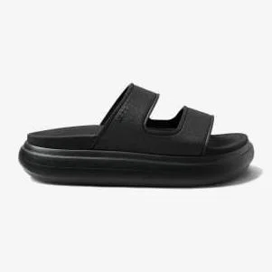 Marks & Spencer Reef Womens Cushion Bondi 2 Bar Flatform Sliders - 4 - Black, Black,Cream