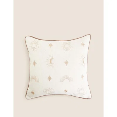 Marks & Spencer M&S Cotton Rich Moon & Stars Cushion - Natural Mix, Natural Mix