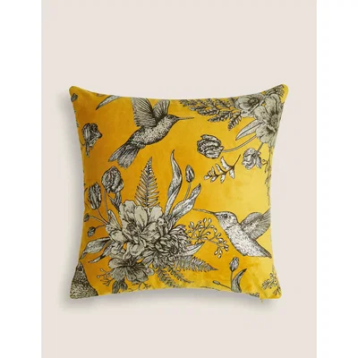 Marks & Spencer M&S Foil Floral Cushion - Ochre, Ochre,Blush,Navy