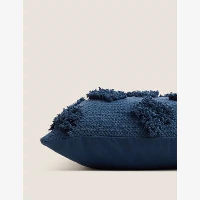 Marks & Spencer M&S  Pure Cotton Diamond Tufted Cushion - Navy, Navy,Green,Cream,Grey