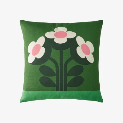 Marks & Spencer Orla Kiely Pure Cotton Buttercup Cushion Green Mix