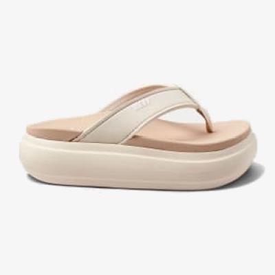 Marks & Spencer Reef Women's Cushion Bondi Flat Flip Flops - 5 - Cream, Cream,Black