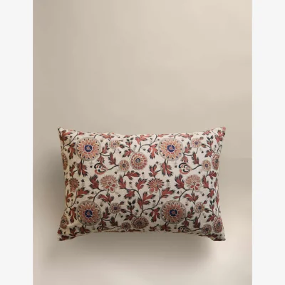 Marks & Spencer M&S Cotton Rich Floral Bolster Cushion Rust Mix