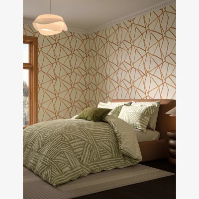 Marks & Spencer Harlequin Pure Cotton Crater Geometric Large Cushion Jade